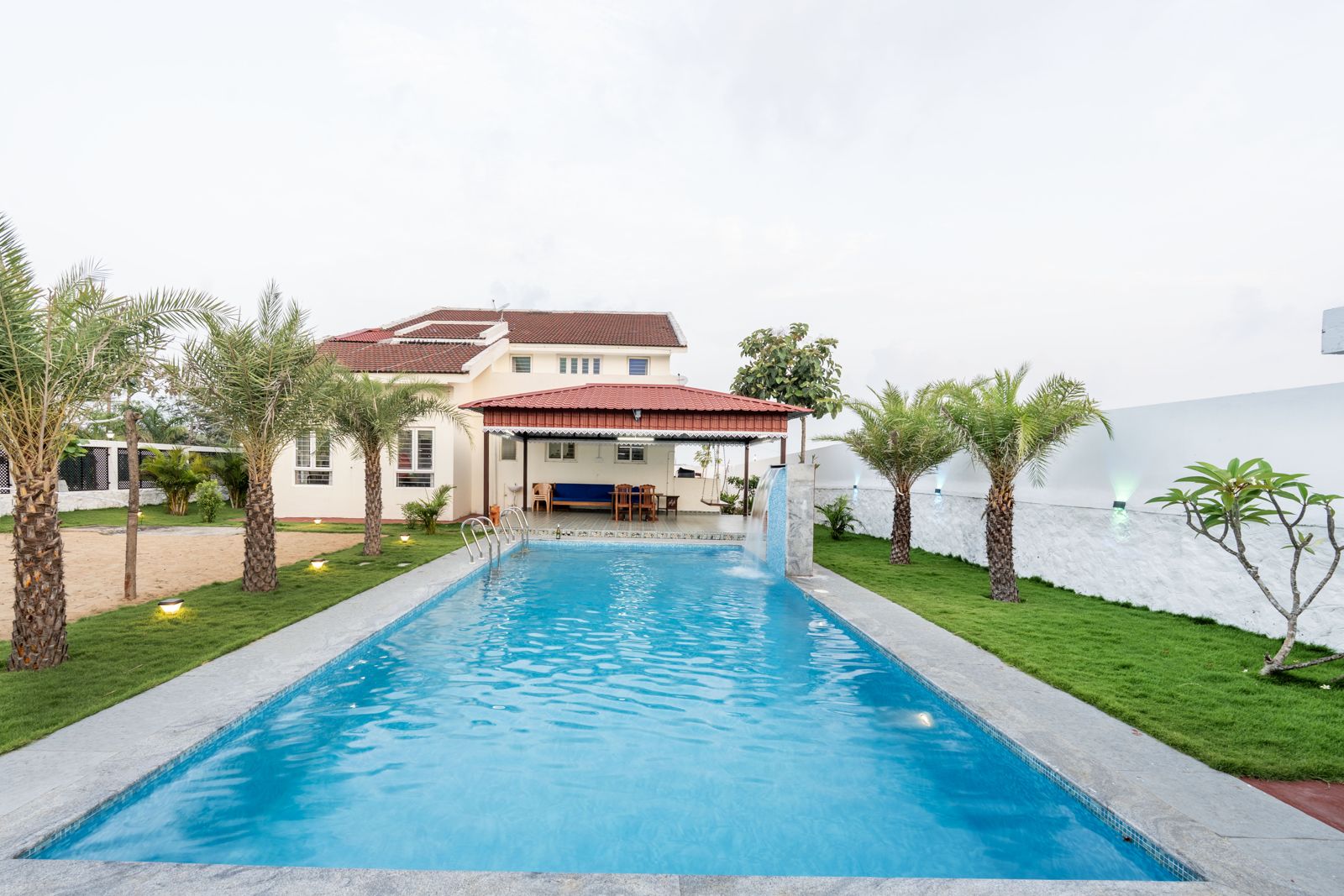 Lotus Villa pool facing the beach